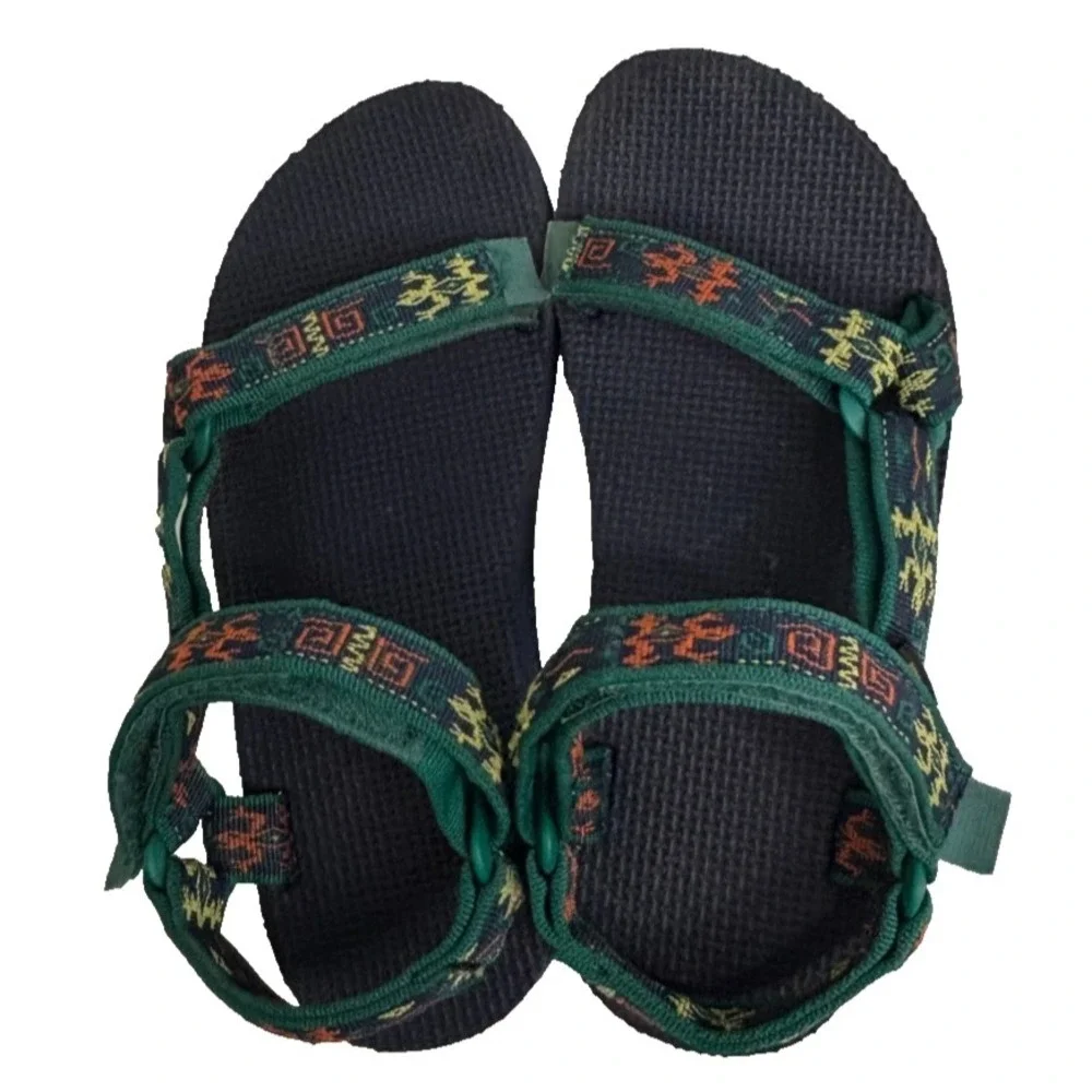 FAST SHIP Teva Gecko Kids 2 Blue Green Original Universal Strap Water Sandals